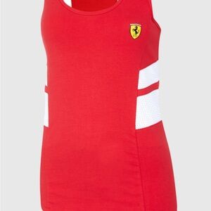 Ferrari Red Tank Top with White Stripes